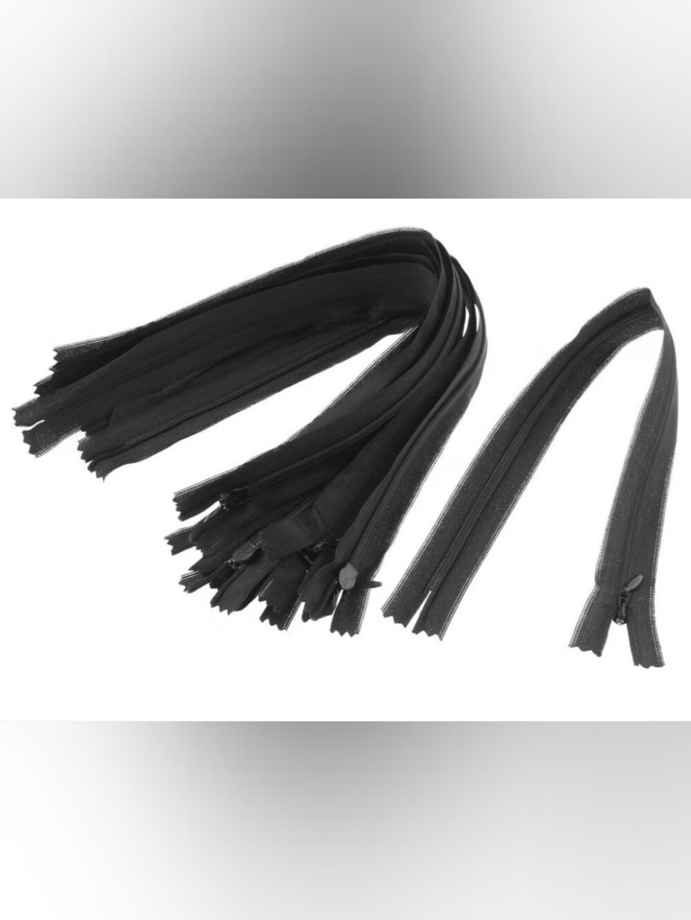 Black Invisible Zipper Replacements - 10 Pack